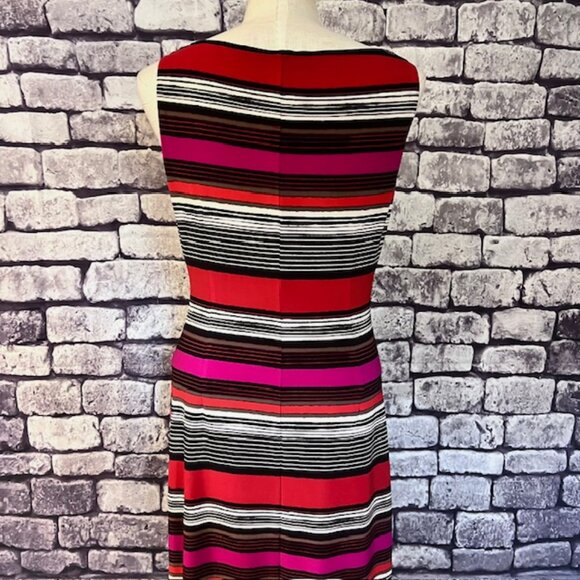 Anne Klein Multicolored Draped Neck Dress Size 10 - Picture 6 of 9